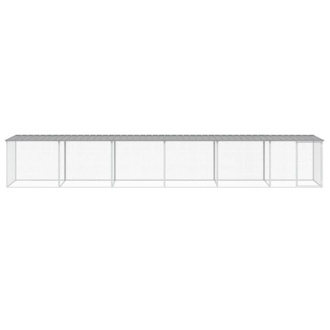 KLATKA DLA KURCZĄT Z DACHEM JASNOSZARA 603X98X90CM STAL