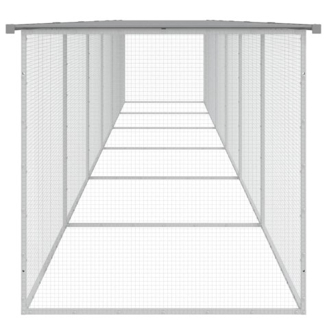 KLATKA DLA KURCZĄT Z DACHEM JASNOSZARA 603X98X90CM STAL