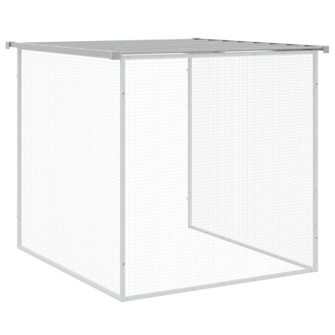 KLATKA DLA KURCZĄT Z DACHEM JASNOSZARA 603X98X90CM STAL