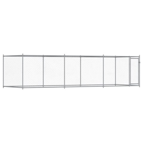 KLATKA DLA PSA Z DRZWIAMI SZARA 6X2X1,5M STAL