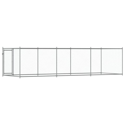 KLATKA DLA PSA Z DRZWIAMI SZARA 6X2X1,5M STAL