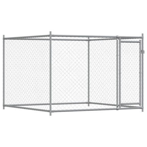KLATKA DLA PSA Z DRZWIAMI SZARA 6X2X1,5M STAL