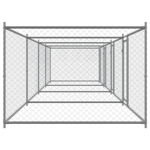 KLATKA DLA PSA Z DRZWIAMI SZARA 8X2X1,5M STAL
