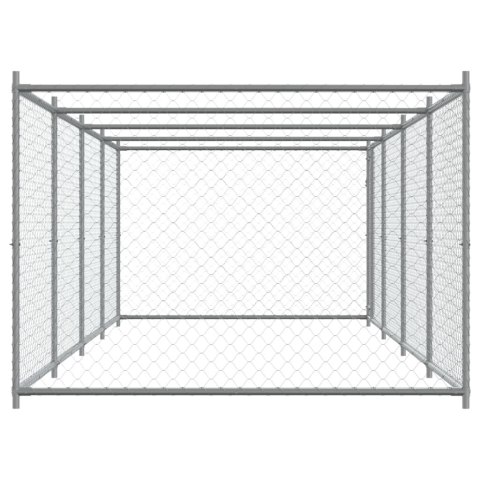 KLATKA DLA PSA Z DRZWIAMI SZARA 8X2X1,5M STAL