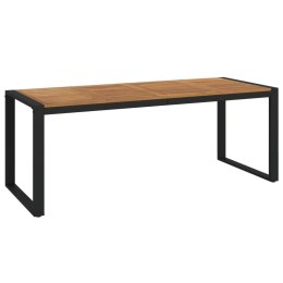 DŁUGI STÓŁ OGRODOWY 200X90X75CM AKACJA – SOLIDNE DREWNO I METAL