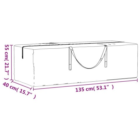 TORBA DO PRZECHOWYWANIA PODUSZEK OGRODOWYCH CHOINKI 135X40X55CM PE