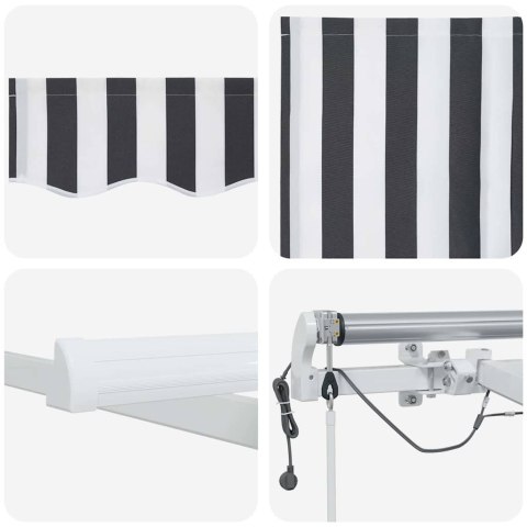 AUTOMATYCZNA MARKIZA Z LED ANTRACYTOWO-BIAŁA 500X300CM