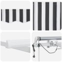 AUTOMATYCZNA MARKIZA Z LED ANTRACYTOWO-BIAŁA 600X300CM