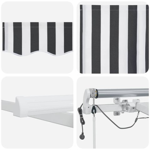 AUTOMATYCZNA MARKIZA Z LED ANTRACYTOWO-BIAŁA 600X300CM