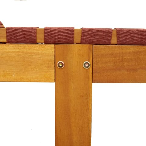 LEŻAK OGRODOWY ZE STOLIKIEM CZERWONY LITE DREWNO AKACJOWE I TKANINA