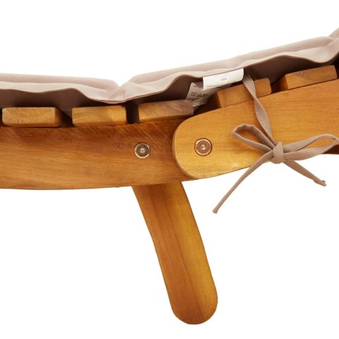 LEŻAKI OGRODOWE 2 SZTUKI DREWNO AKACJA SKŁADANE PODUSZKI TAUPE BASEN TARAS