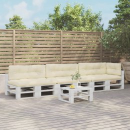 PODUSZKI NA PALETY 7 SZT. KREMOWE TKANINA