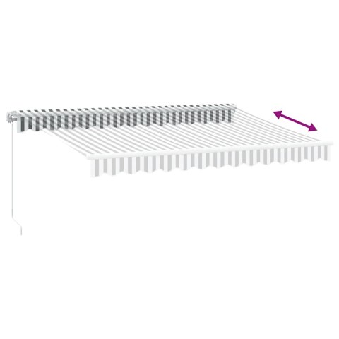 RĘCZNIE ZWIJANA MARKIZA ANTRACYTOWO-BIAŁA 350X250CM