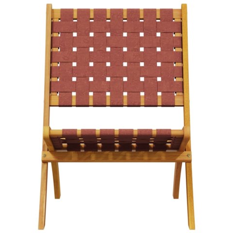 SKŁADANE KRZESŁA OGRODOWE 2 SZT. ZE STOLIKIEM CZERWONE