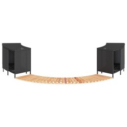 OBUDOWA DO BASENU/SPA CZARNY POLIRATTAN I LITE DREWNO AKACJOWE