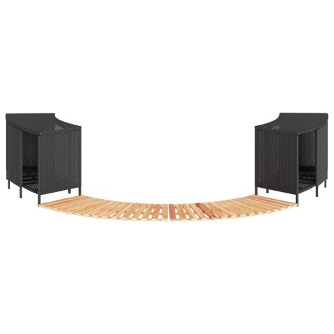 OBUDOWA DO BASENU/SPA CZARNY POLIRATTAN I LITE DREWNO AKACJOWE