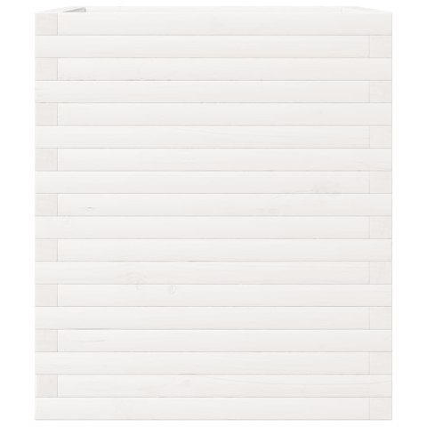 DONICA OGRODOWA BIAŁA 60X60X68,5CM LITE DREWNO SOSNOWE