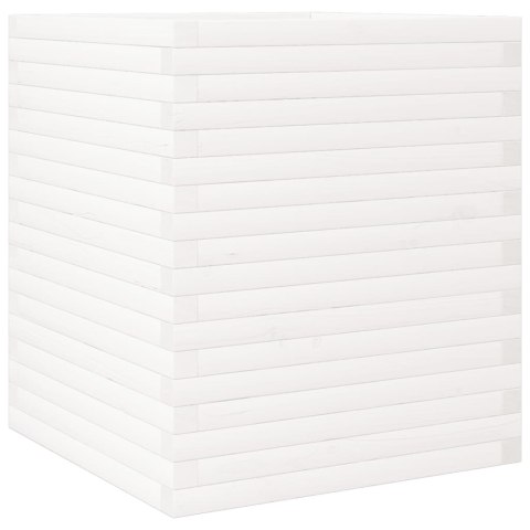 DONICA OGRODOWA BIAŁA 60X60X68,5CM LITE DREWNO SOSNOWE
