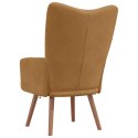 FOTEL BRĄZOWY OBITY AKSAMITEM