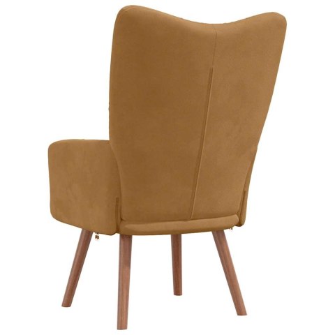 FOTEL BRĄZOWY OBITY AKSAMITEM