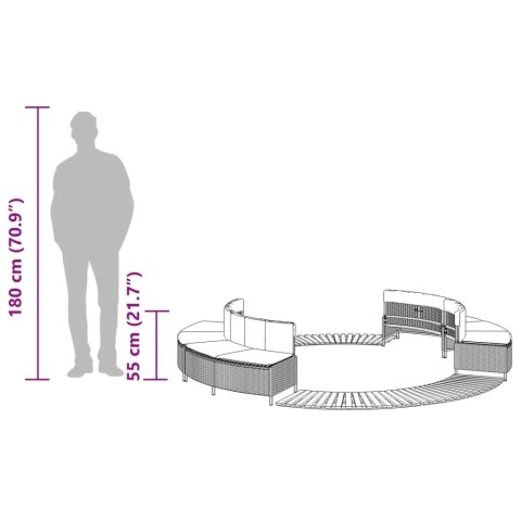 OBUDOWA DO BASENU/SPA CZARNY POLIRATTAN I LITE DREWNO AKACJOWE