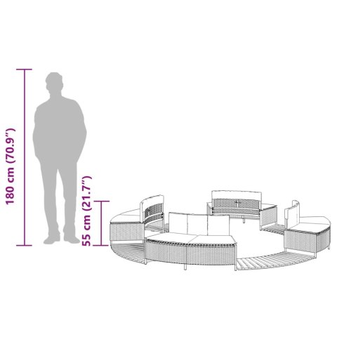 OBUDOWA DO BASENU/SPA CZARNY POLIRATTAN I LITE DREWNO AKACJOWE