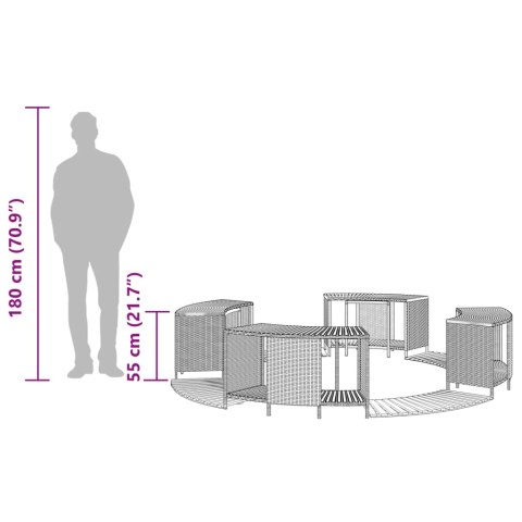 OBUDOWA DO BASENU/SPA CZARNY POLIRATTAN I LITE DREWNO AKACJOWE