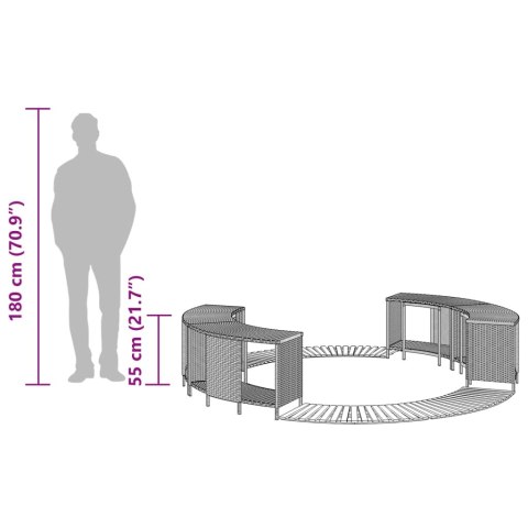 OBUDOWA DO BASENU/SPA SZARY POLIRATTAN I LITE DREWNO AKACJOWE