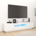SZAFKA TV Z OŚWIETLENIEM LED BIAŁA 180X35X40CM