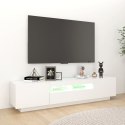 SZAFKA TV Z OŚWIETLENIEM LED BIAŁA 180X35X40CM