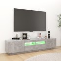 SZAFKA TV Z OŚWIETLENIEM LED SZAROŚĆ BETONU 180X35X40CM