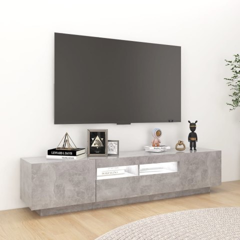 SZAFKA TV Z OŚWIETLENIEM LED SZAROŚĆ BETONU 180X35X40CM