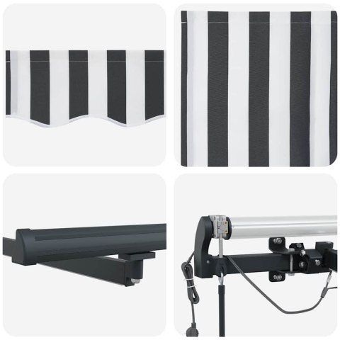 AUTOMATYCZNA MARKIZA Z LED ANTRACYTOWO-BIAŁA 500X300CM