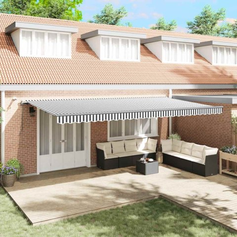 AUTOMATYCZNA MARKIZA Z LED ANTRACYTOWO-BIAŁA 600X300CM