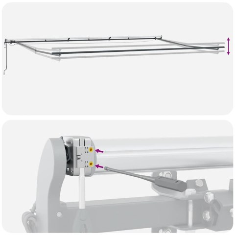 AUTOMATYCZNA MARKIZA Z LED ANTRACYTOWO-BIAŁA 600X300CM