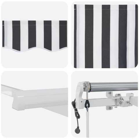 AUTOMATYCZNIE ZWIJANA MARKIZA ANTRACYTOWO-BIAŁA 500X300CM