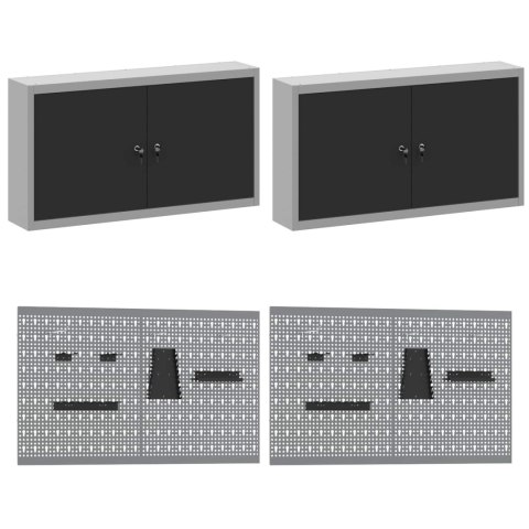 SZAFKA ROBOCZA 10 SZT. CZARNY DREWNO INŻYNIERYJNE I STAL