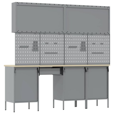 SZAFKA ROBOCZA 10 SZT. CZARNY DREWNO INŻYNIERYJNE I STAL