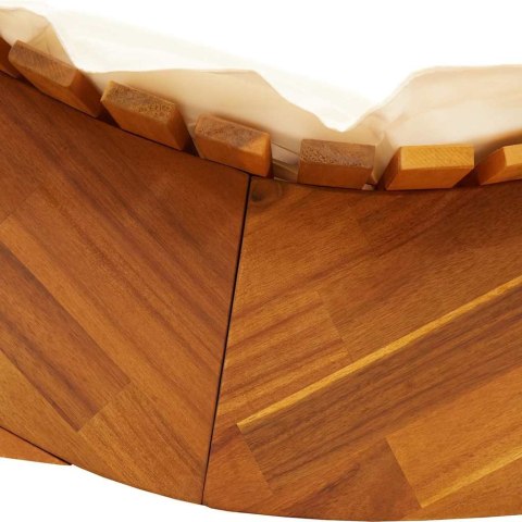 LEŻAK Z PODUSZKĄ 2-OSOBA 2 SZT.BRĄZOWY LITE DREWNO AKACJI