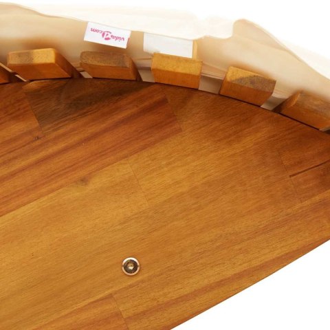 LEŻAK Z PODUSZKĄ 2-OSOBA 2 SZT.BRĄZOWY LITE DREWNO AKACJI