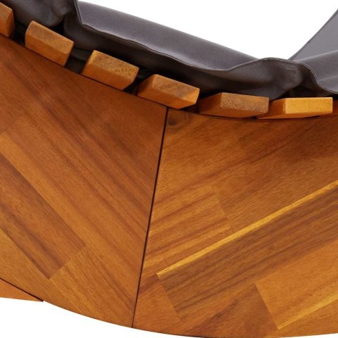 LEŻAK OGRODOWY Z PODUSZKĄ 2-OSOBA 2 SZT.BRĄZOWY LITE DREWNO AKACJI