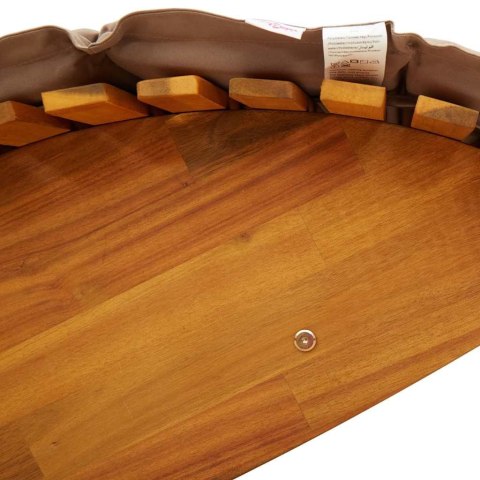 LEŻAK OGRODOWY Z PODUSZKĄ 2-OSOBA 2 SZT.BRĄZOWY LITE DREWNO AKACJI