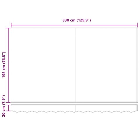 MARKIZA ZWIJANA NIEBIESKI I BIAŁY 350X200CM