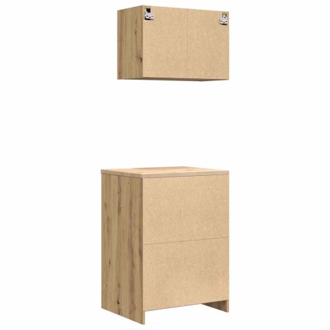 SZAFKI GARAŻOWE 2 SZT. DĄB RZEMIEŚLNICZY DREWNO KLEJONE