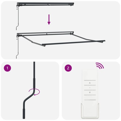 MARKIZA ZWIJANA KREMOWY 350X250CM POLIESTER I METAL
