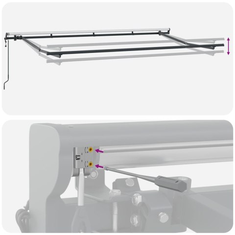 MARKIZA ZWIJANA NIEBIESKI I BIAŁY 350X200CM