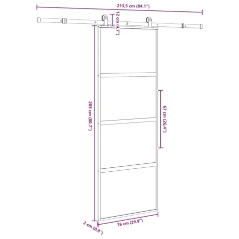 DRZWI PRZESUWNE Z ZESTAWEM OKUĆ SZKŁO HARTOWANE I ALUMINIUM