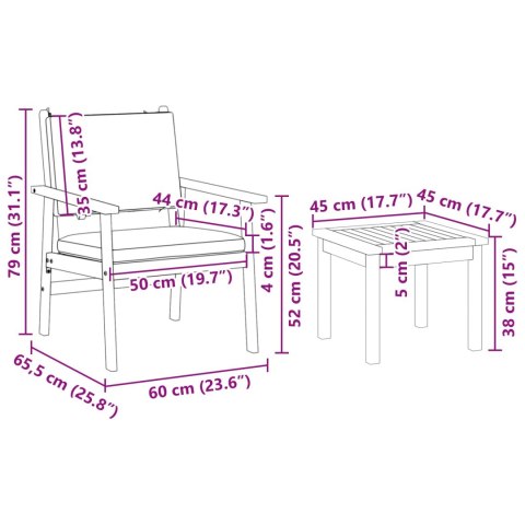 ZESTAW SOF NA OGRÓD 6 EL.BRĄZOWY LITE DREWNO AKACJI