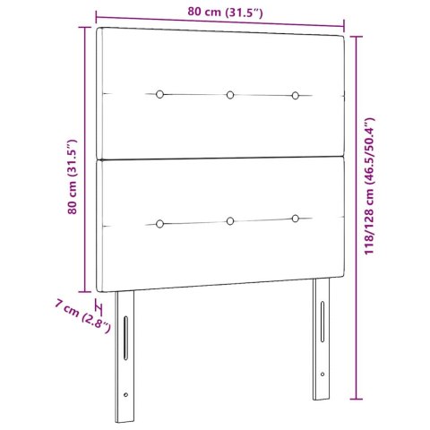 ZAGŁÓWEK CIEMNOSZARY 80CM AKSAMIT