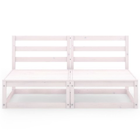 2-OSOBOWA SOFA OGRODOWA BIAŁA DREWNO SOSNOWE